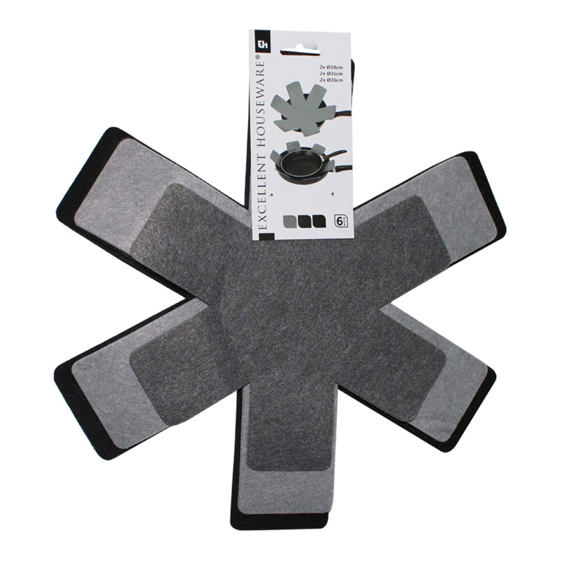 Excellent Houseware Pan Protector Set 6Pieces Dia 38C-Gray