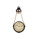 Clock On Pulley 73X33X4Cm-Biege & Brown