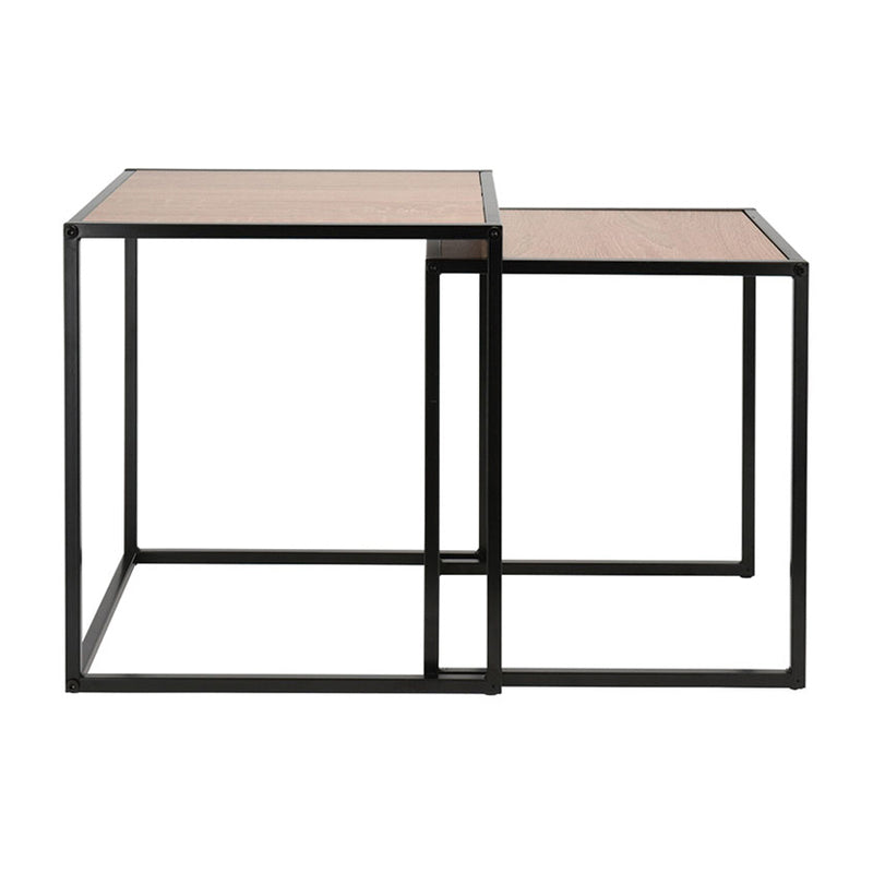Side Table Metal With Mdf Top - Black