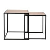Side Table Metal With Mdf Top - Black
