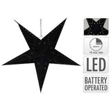 Star Paper With Led 45Cm-Black