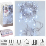 80 LED Lights with timer - white 8m