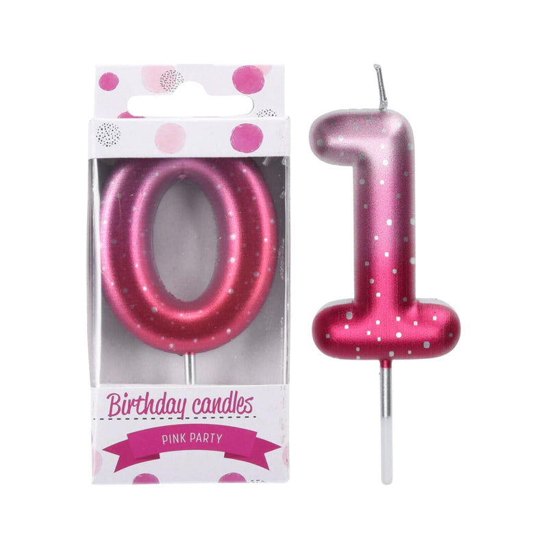 Birthday Number Candles-Rose