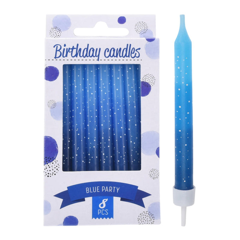 8Pcs Party Candles-Blue