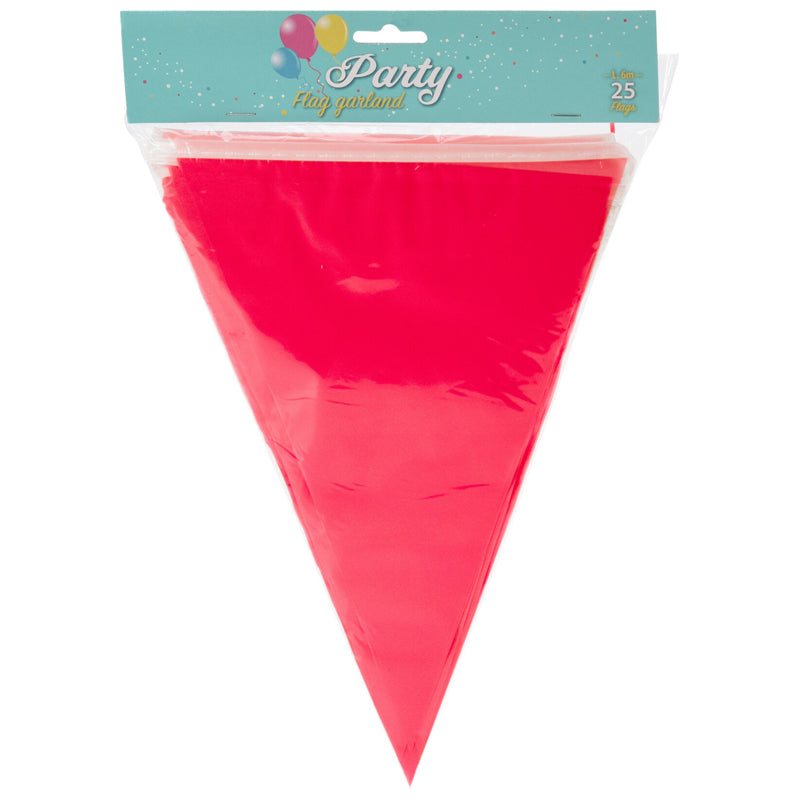 Flag Line Red 600Cm 25 Flags - Red