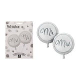 2Pc Balloons Mr And Mrs - Grey