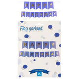 Happy Birthday Flag Banner - Blue - Gold