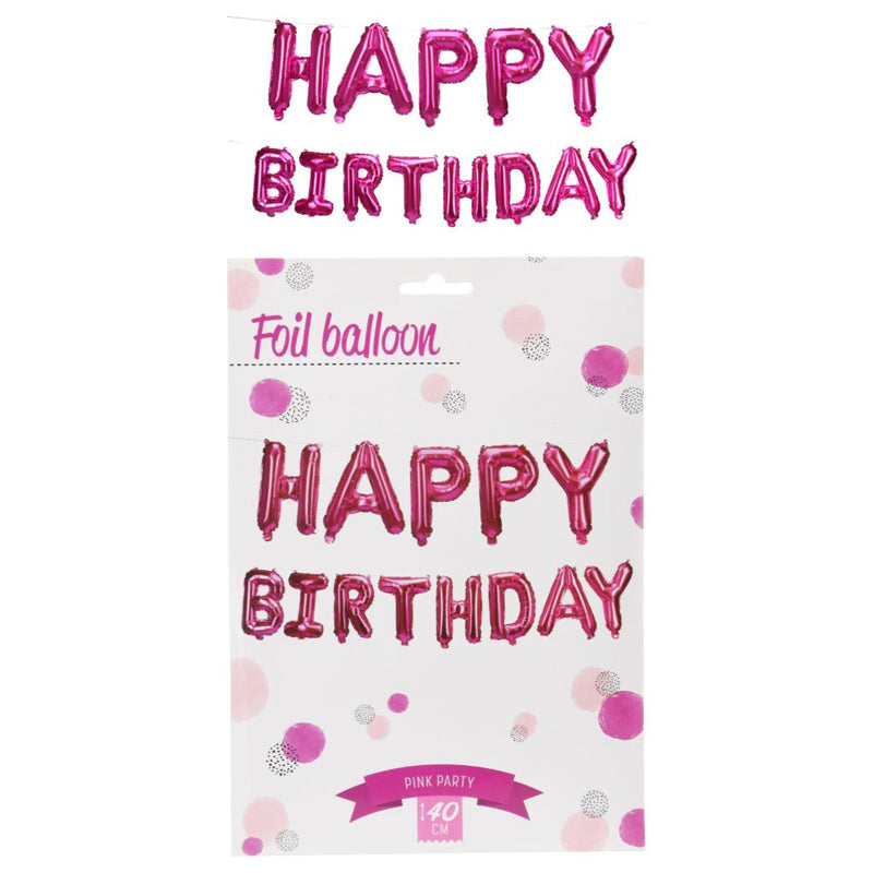 Balloon Foil Happy Birthday - Pink