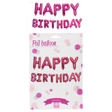 Balloon Foil Happy Birthday - Pink