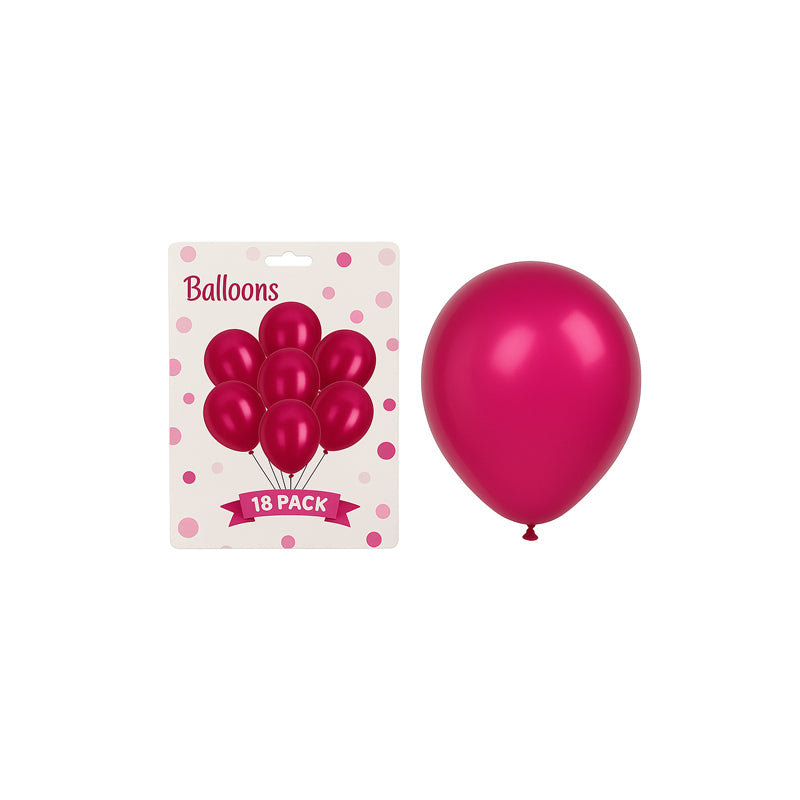 18Pc Balloons 12 Inch - Pink