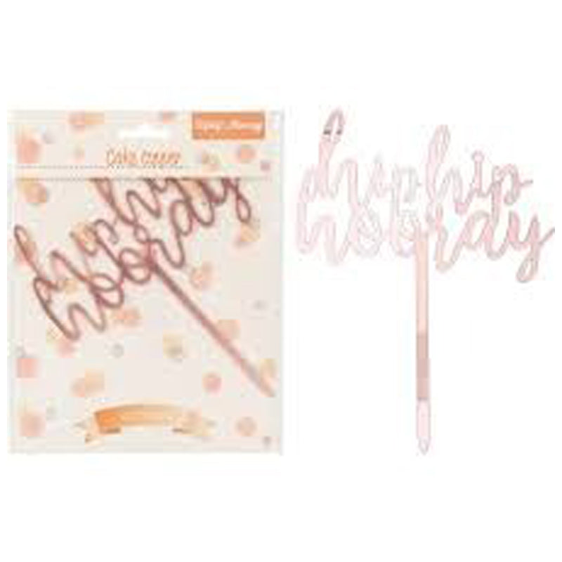 Cake Topper Hiphip Hooray - Pink