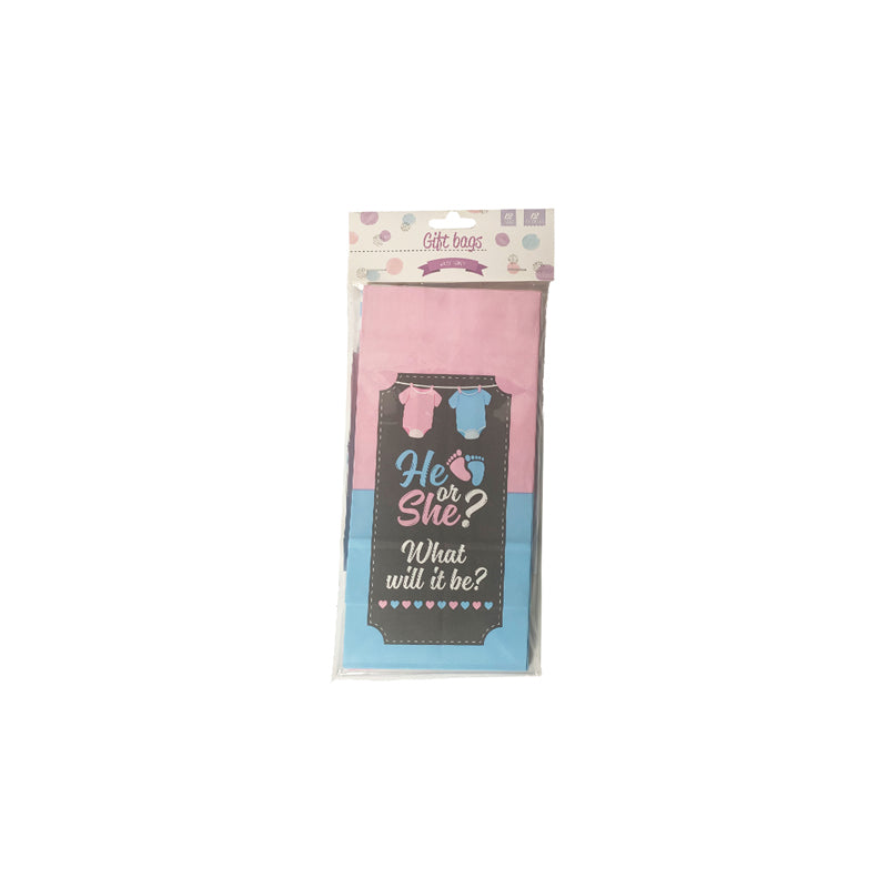 Set Of 12 Gift Bags For Boys Or Girls-Blue / Pink
