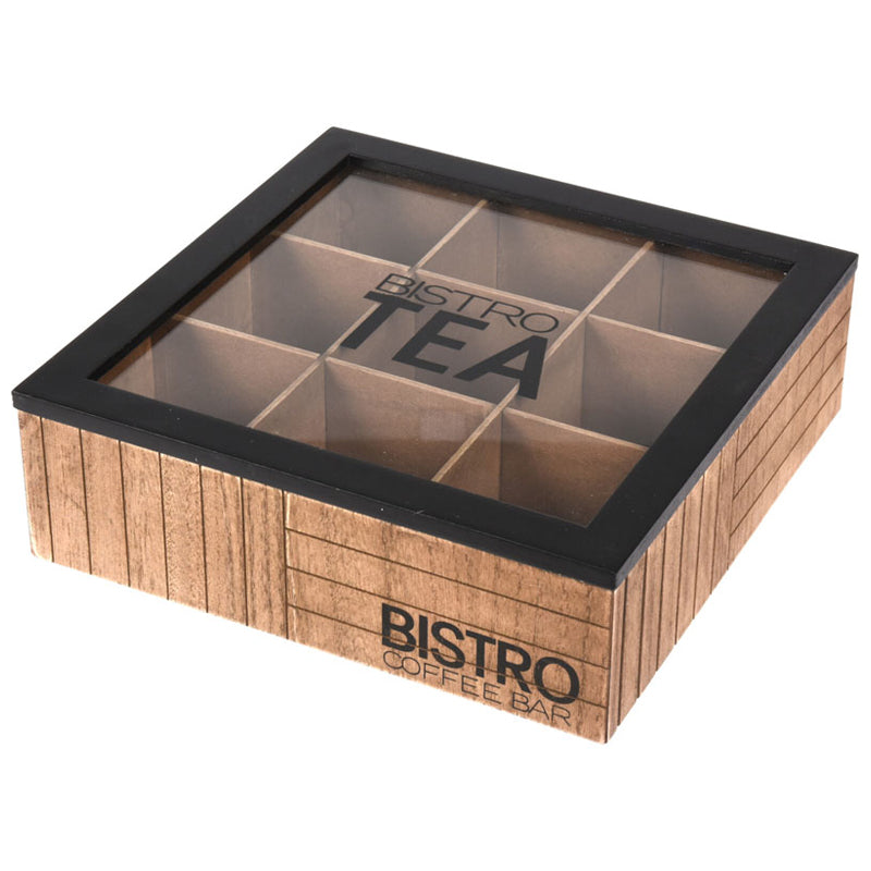 Koopman Tea Box Bistro 24X24X7.5Cm-Brown