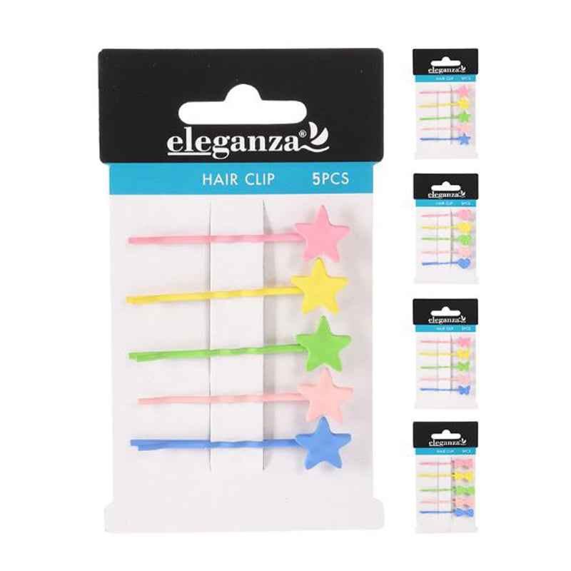 Eleganza 2Pc Hair Clip Metal 5Cm Set- Multicolour