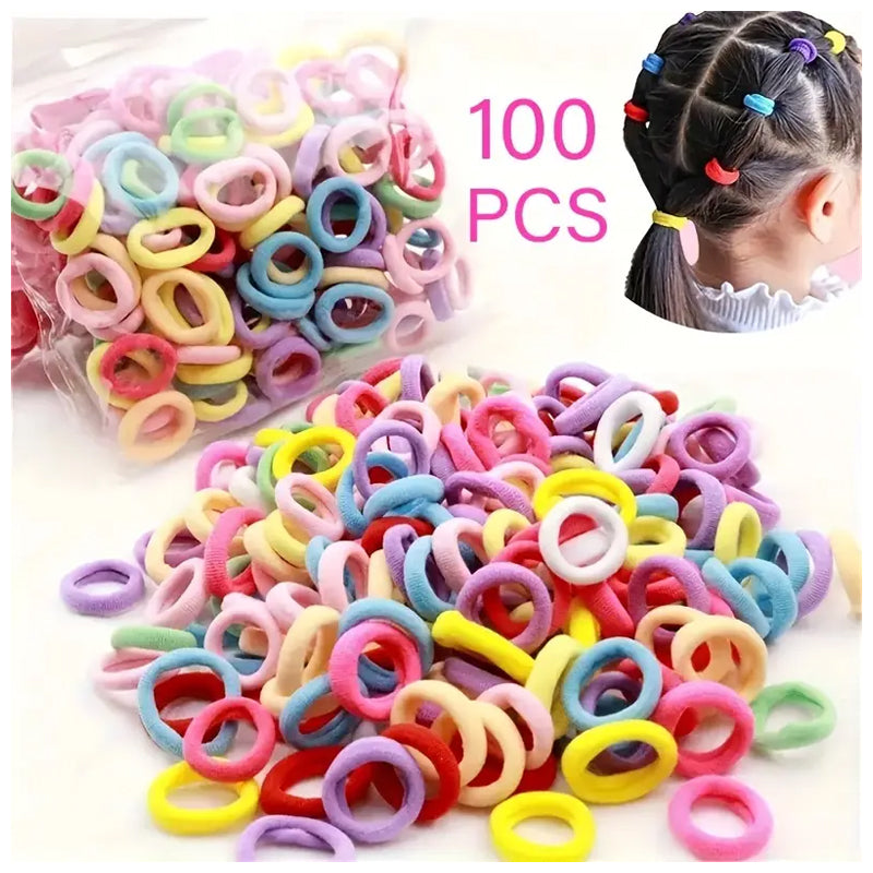 100Pc Hairbands Polyester - Multicolour