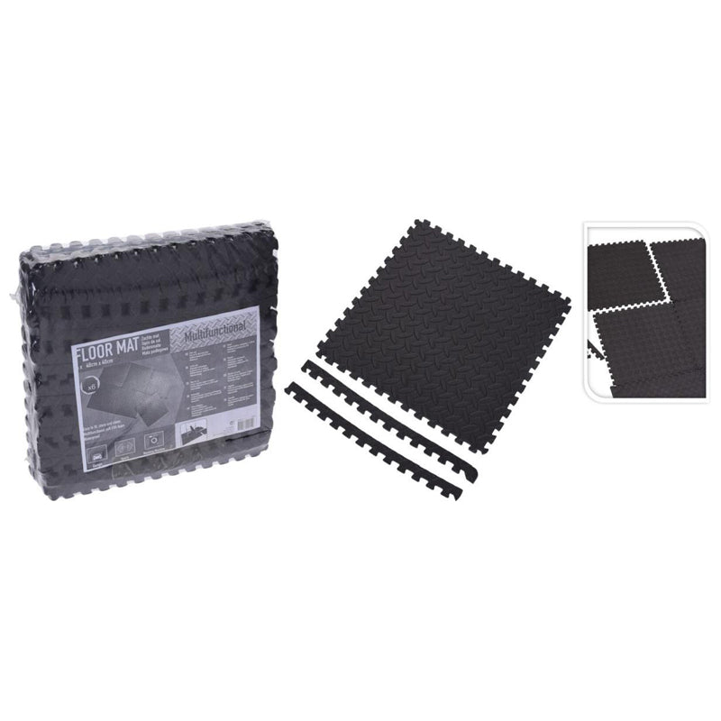 6Pc Foam Mat Tiles Eva Set- Black