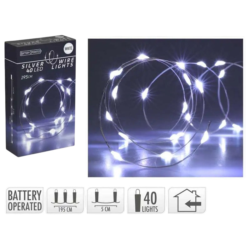 Silver Wire 100Led Cold -White