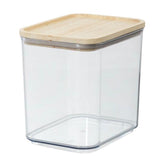 Rpet Canister With Wood Lid -Clear