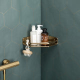 سلة تخزين لزاوية الحمام سيرينيتي 20×20×5.5 سم - ذهبي