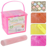 20Pc Jumbo Sidewalk Chalk Set With Bucket-Multicolor