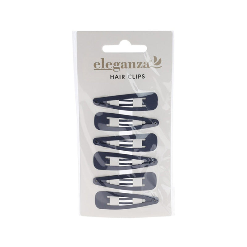 Eleganza 6-Piece Hair Clip Set-Black