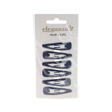 Eleganza 6-Piece Hair Clip Set-Black