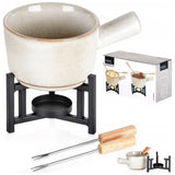 Excellent Houseware Porcelain Fondue Set With Bowl-Multicolor