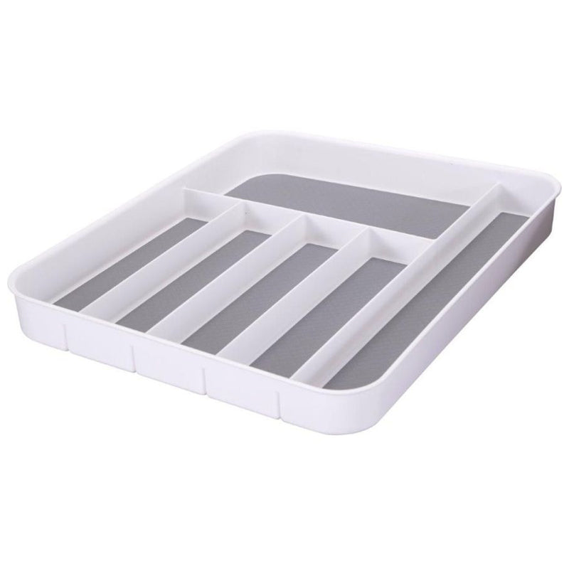 Plastic Cutlery Tray – 41 × 33 × 4.5 Cm-White - Gray