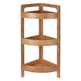 3-Tier Bathroom Corner Shelf Bamboo 23X61 Centimeter-Beige