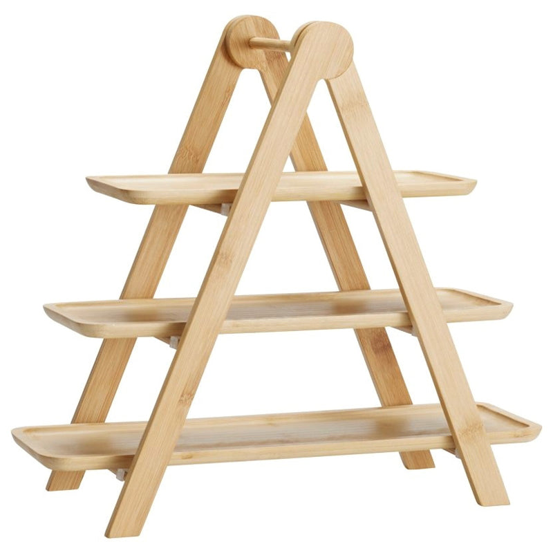 Excellent Houseware 3-Tier Bamboo Food Serving Stand-Beige