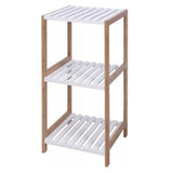 Excellent Houseware 3-Tier Bathroom Shelf Mdf Bamboo 33X34X79 Centimeter-White