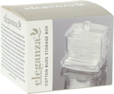 Eleganza Cotton Buds Storage Box – 9×7×9 Cm-Clear