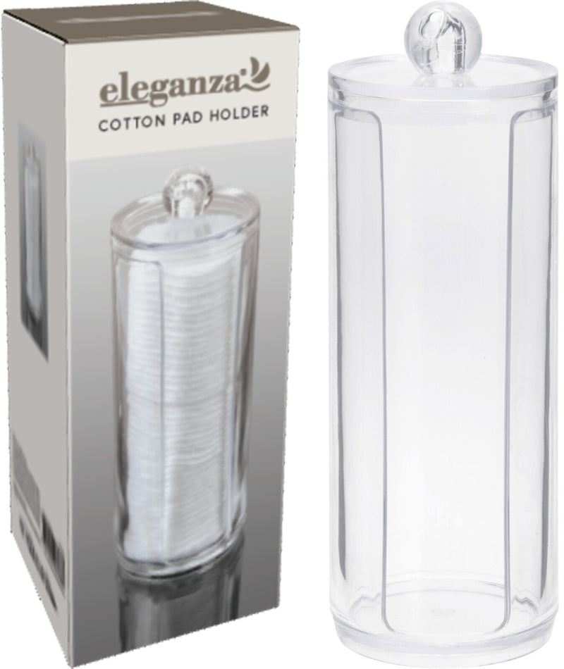 Eleganza Plastic Cotton Pad Holder – 20 × 7.8 Cm-Clear