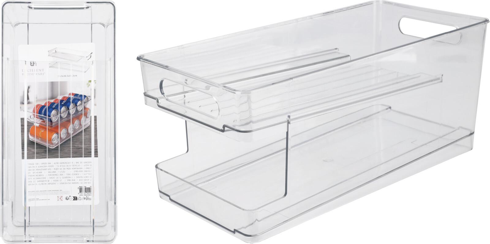 Excellent Houseware 2-Tier Plastic Kitchen Organizer 16X15X35Cm-Clear