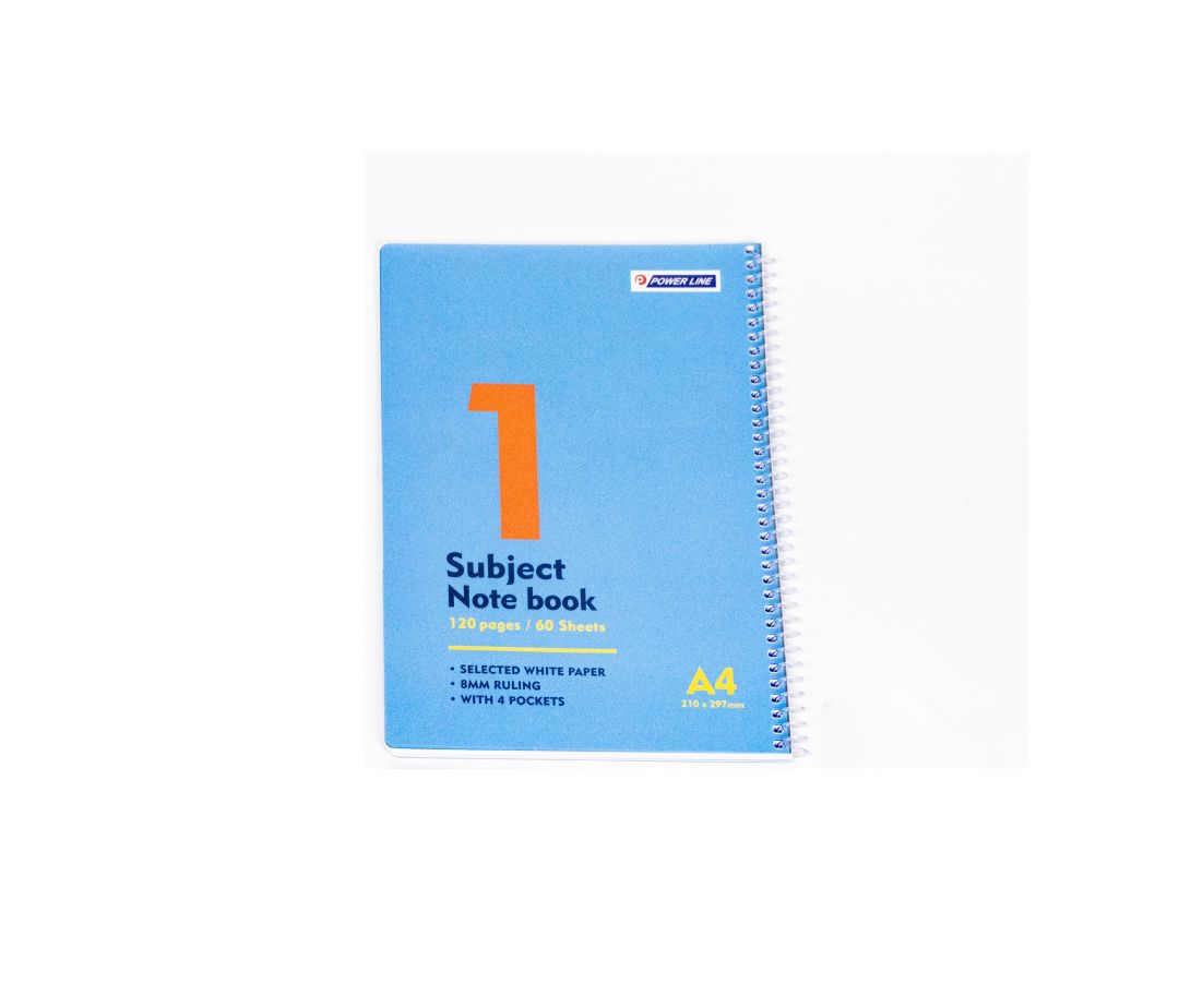 Power Line A4 College Ruled 1-Subject Notebook (60 Sheets) Blue