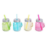 Drinking Glass Set with straws, Multi-color