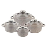 8Pcs Granite Cookware Set - Grey
