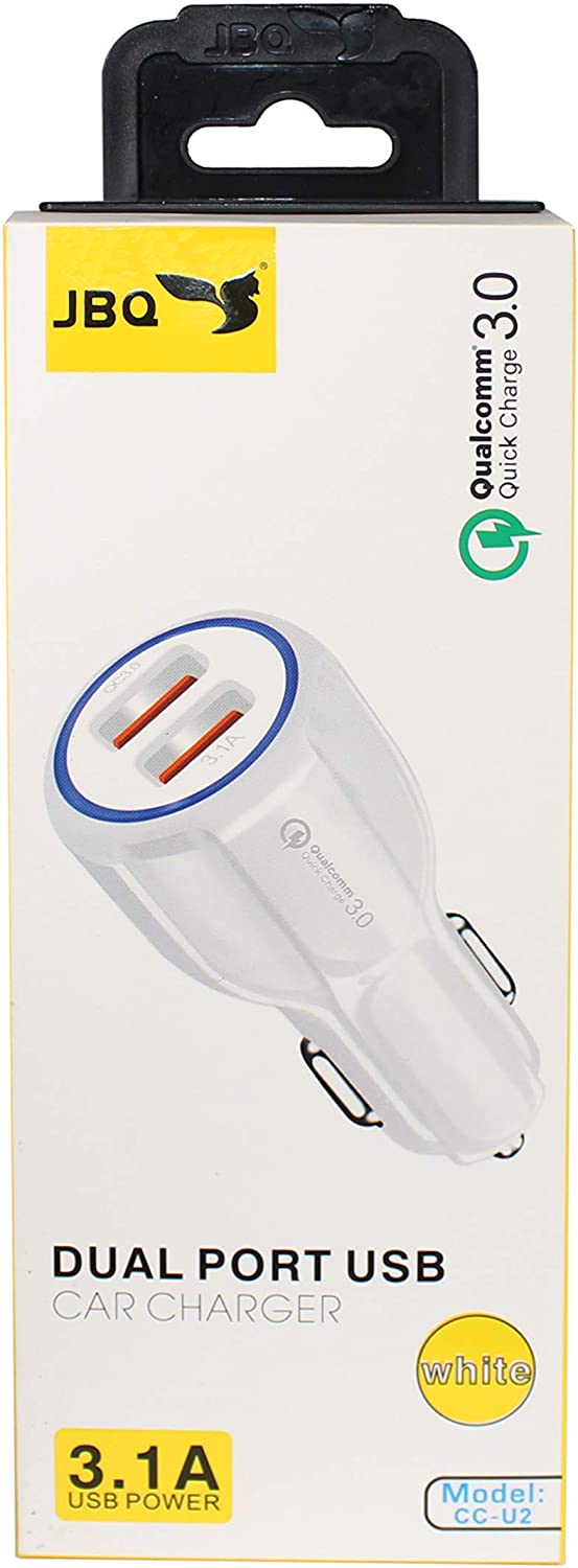 Car Phone charger, White_Power: 3.1 Amp