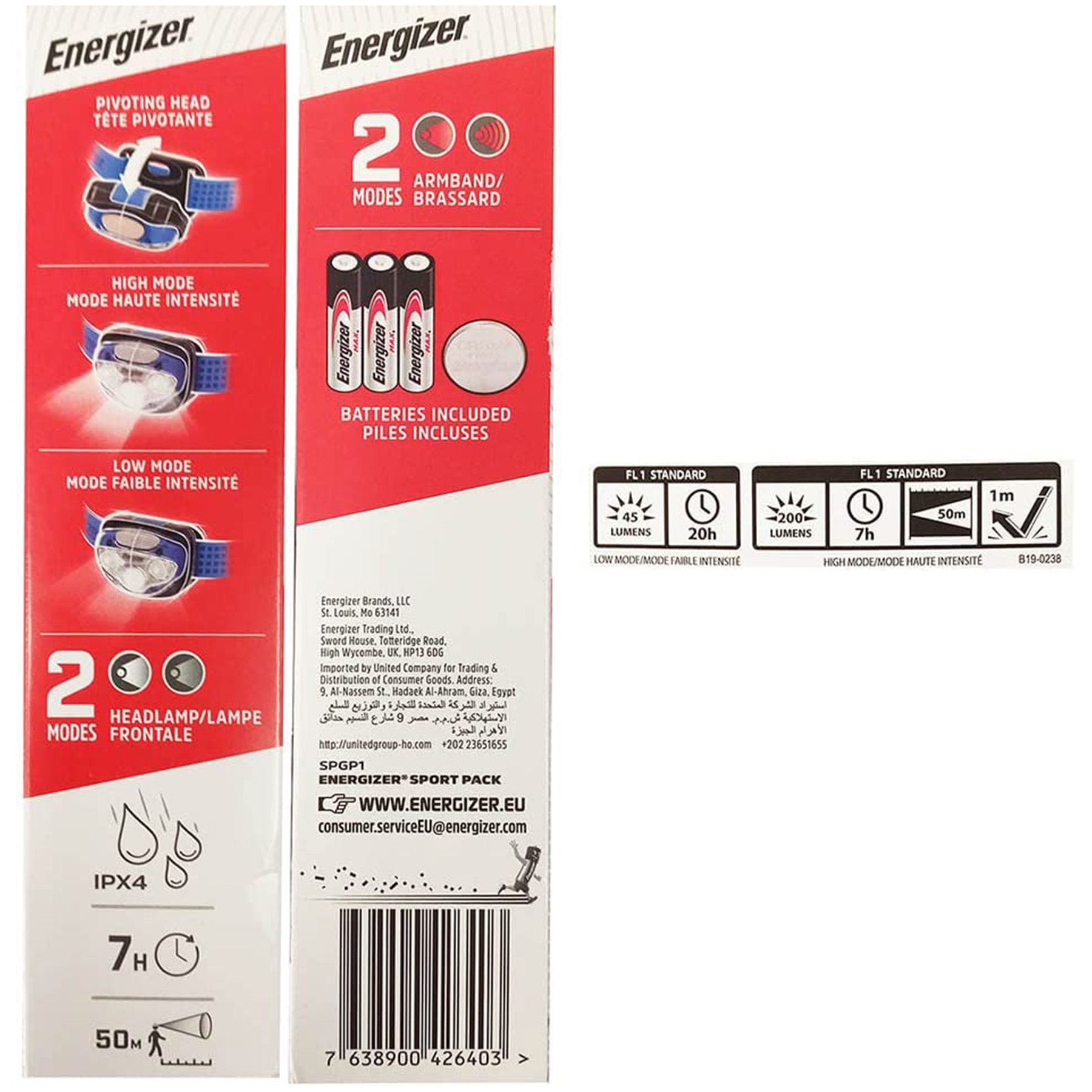 Sport Lights Pack Light output; 200 lumen
