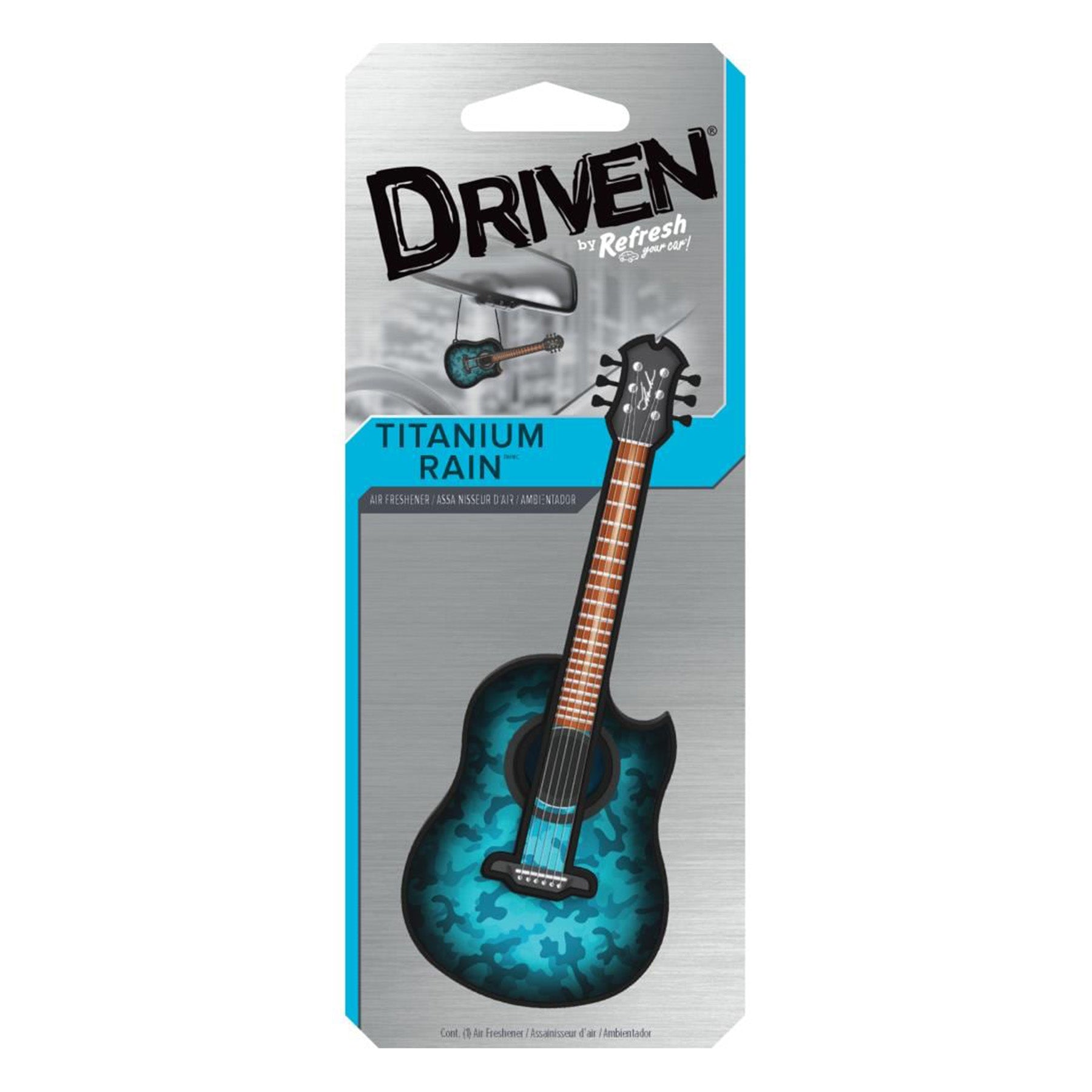 Guitar air freshener - Titanium rain scent Dimensions: 10 x 10 x 10 cm