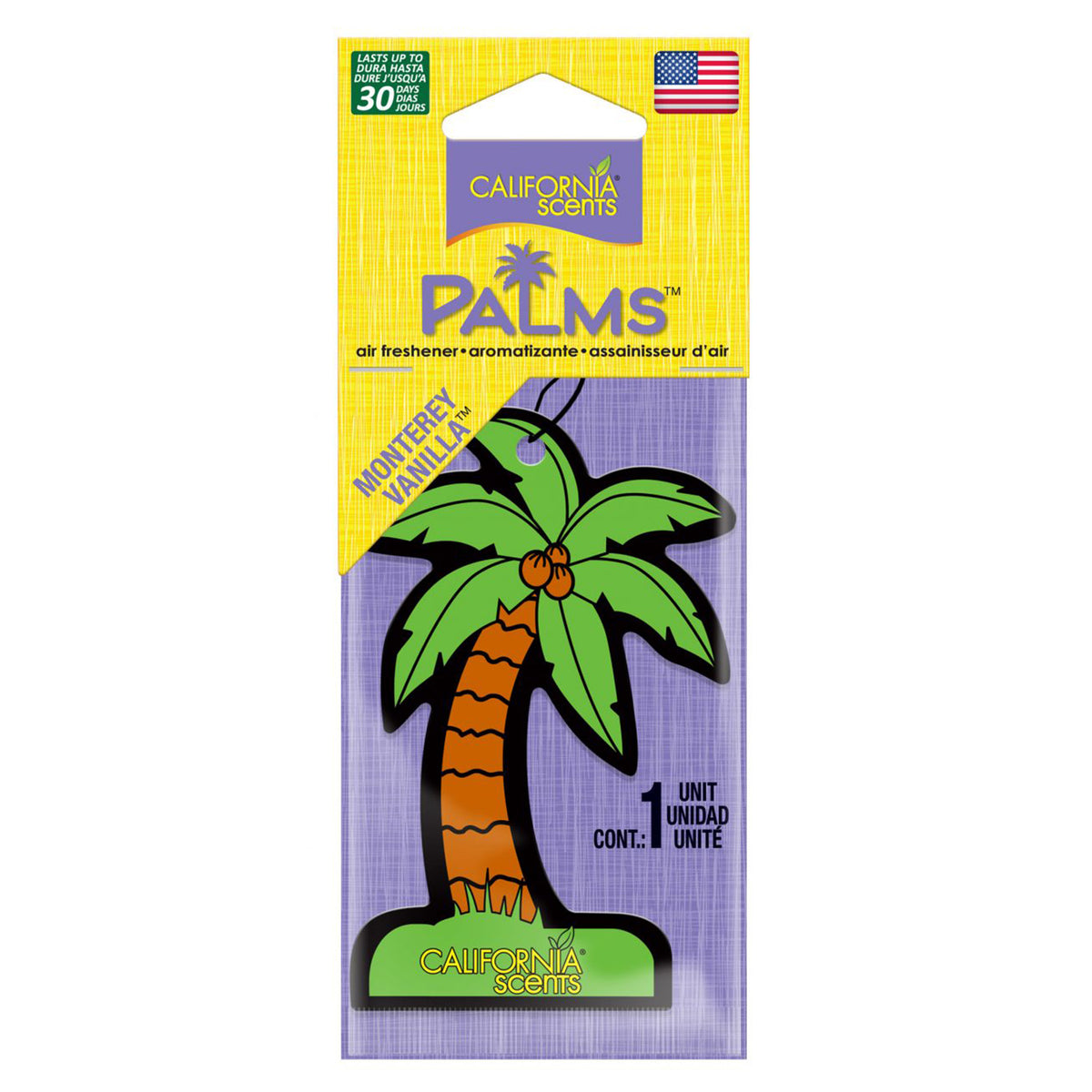 Vanilla scent car air freshener Hang palms anywhere you want a pleasant fragrance.