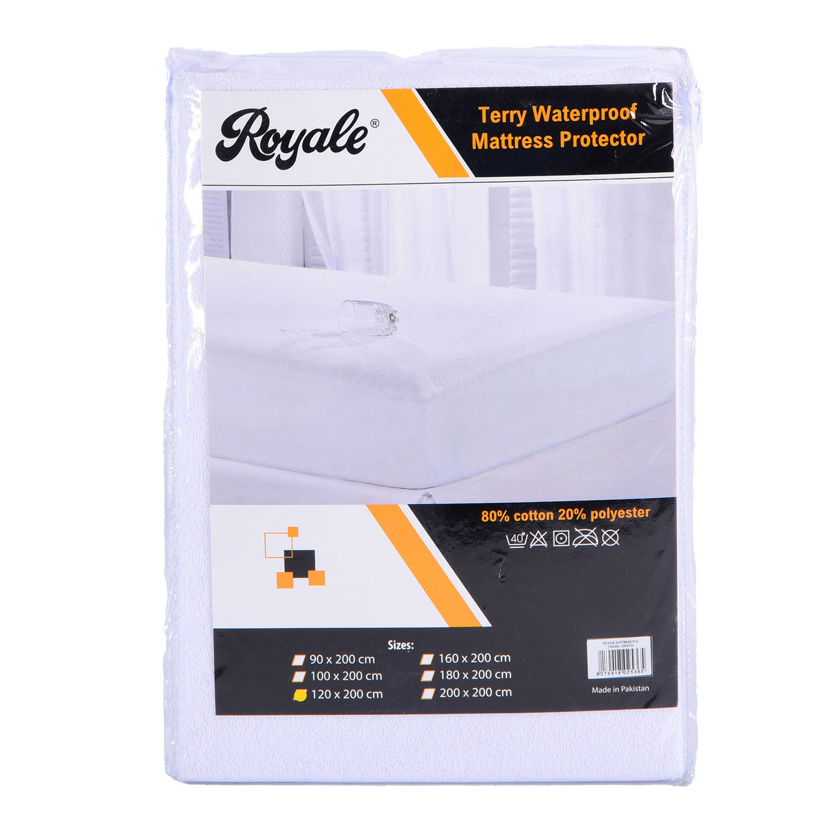 Single Mattress Protector, White Color size: 120x200cm.