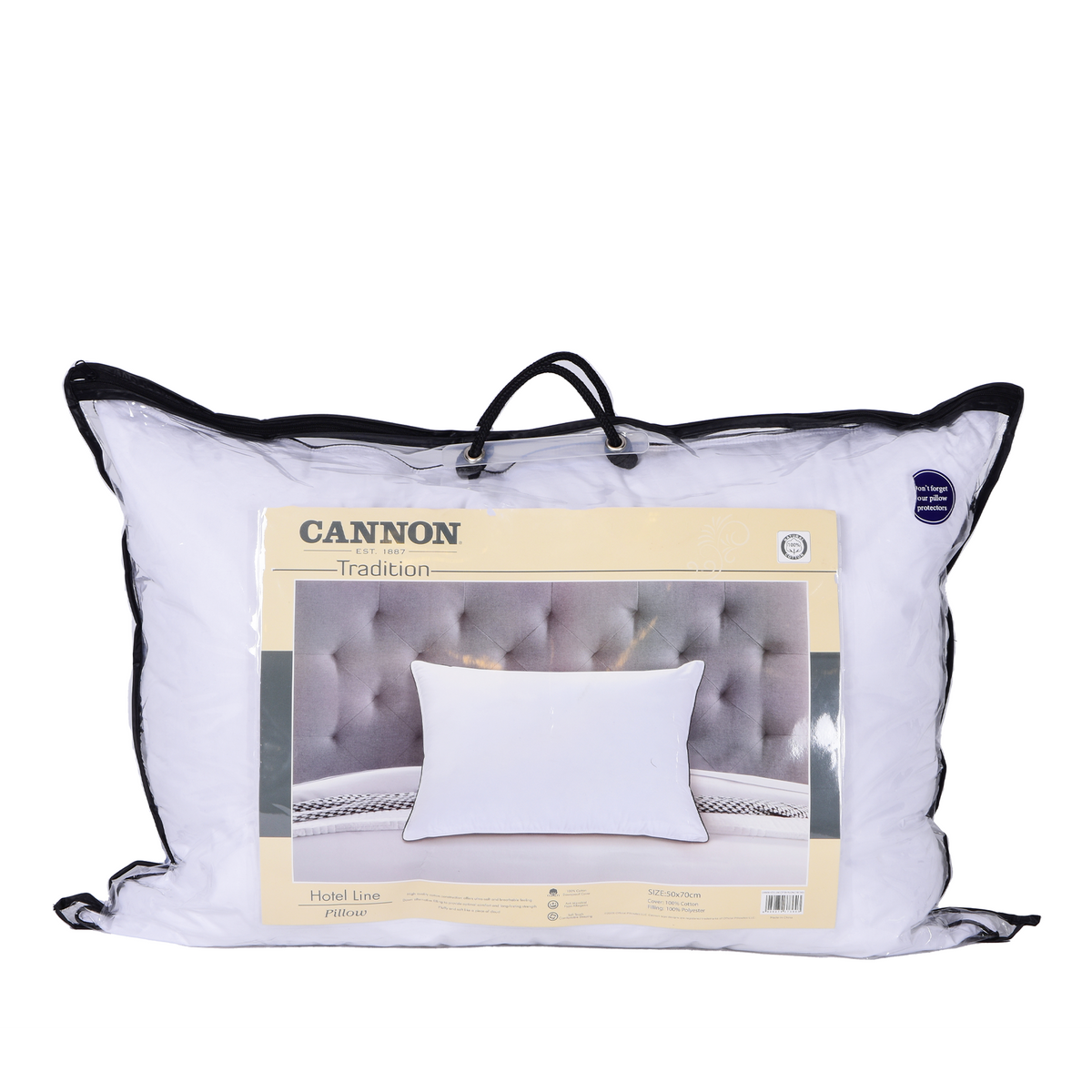 Cotton Pillow, White Color Size : 50 x 70 cm .