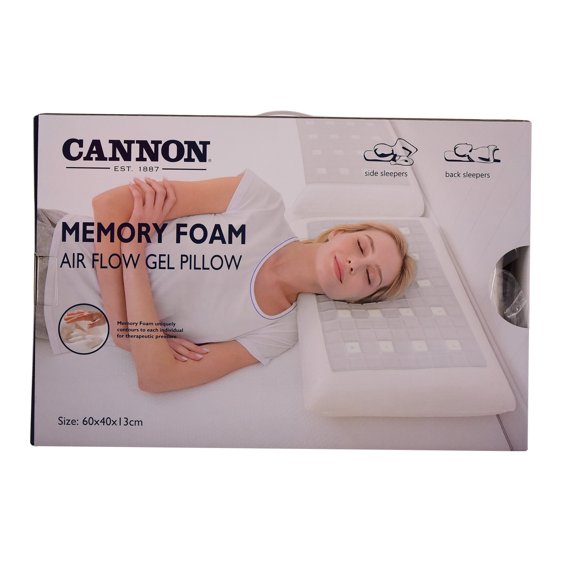 Air Flow Gel Pillow - WhiteSize: 60 x 40 x13 cm