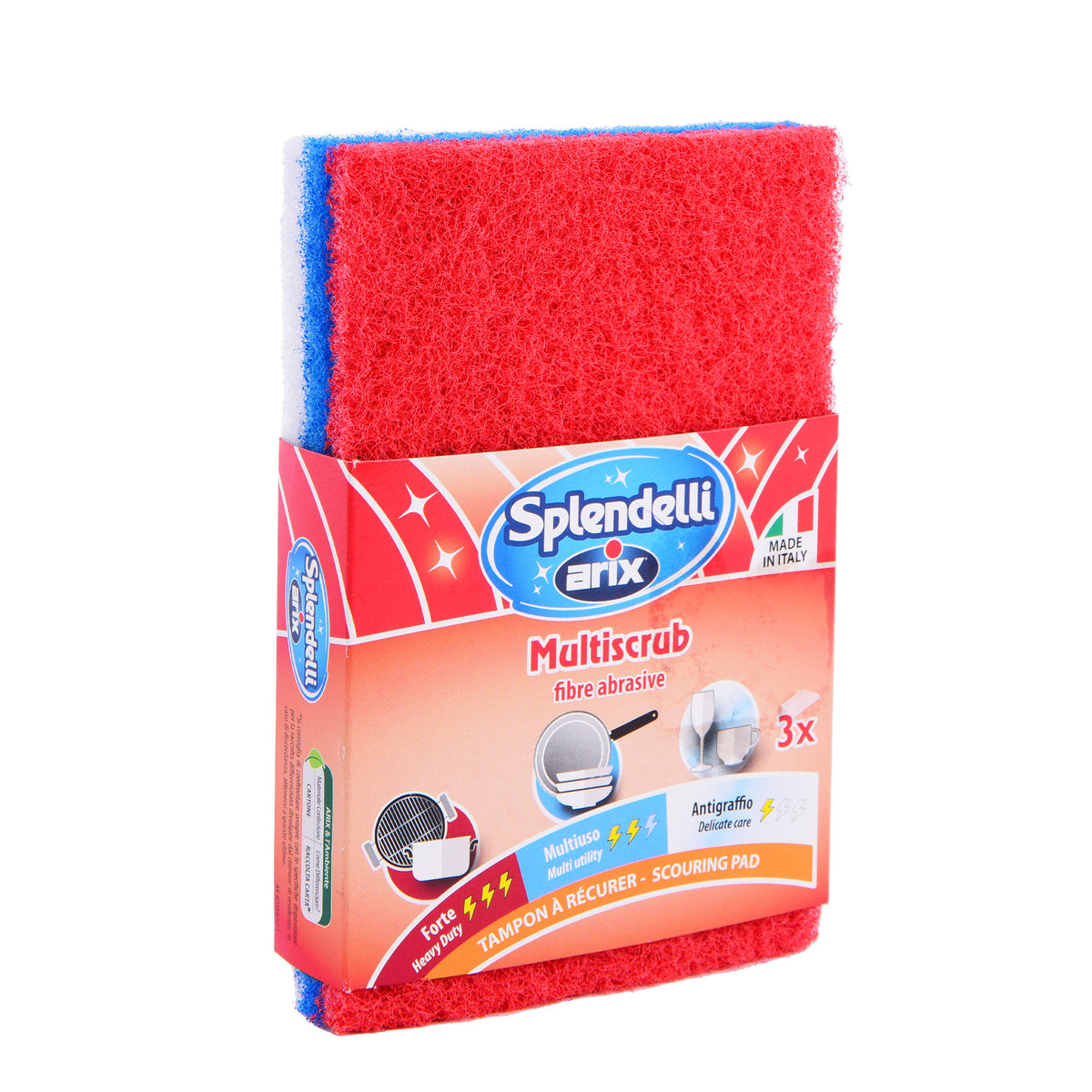 Multi Scrub Fibers - 3 PcsMulti scrub fibers in multiple colors that contain 3 Pcs.