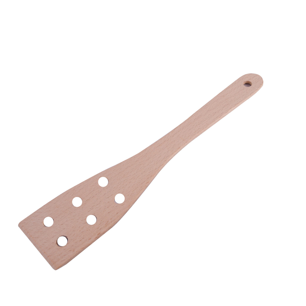 Wooden Narrow spatula with holes, NaturalSize: 30 cm