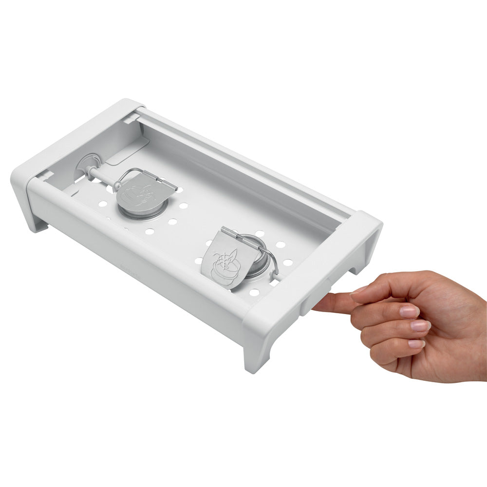 Food Warmer 2 Burners - Grey & White ColorSize: 18.8x35.7x8cm