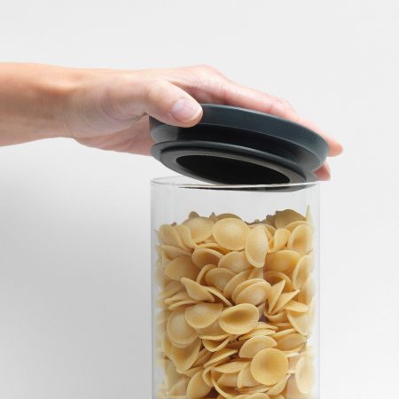 STACKABLE JAR , Glass - Dark GreyCapacity volume (ltr): 1.1 litres
 Diameter: 10.4 cm