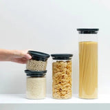 STACKABLE JAR , Glass - Dark GreyCapacity volume (ltr): 1.1 litres
 Diameter: 10.4 cm