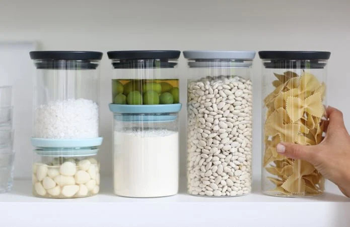 STACKABLE JAR , Glass - Dark GreyCapacity volume (ltr): 1.1 litres
 Diameter: 10.4 cm
